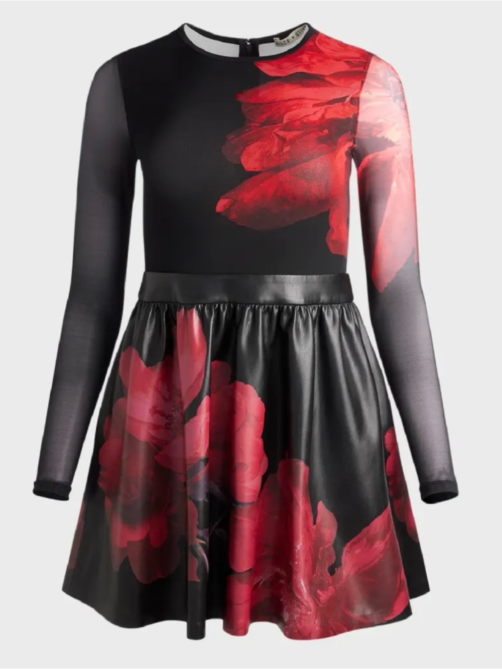 ALICE + OLIVIA CHARA VEGAN MINI DRESS  SIZE 0